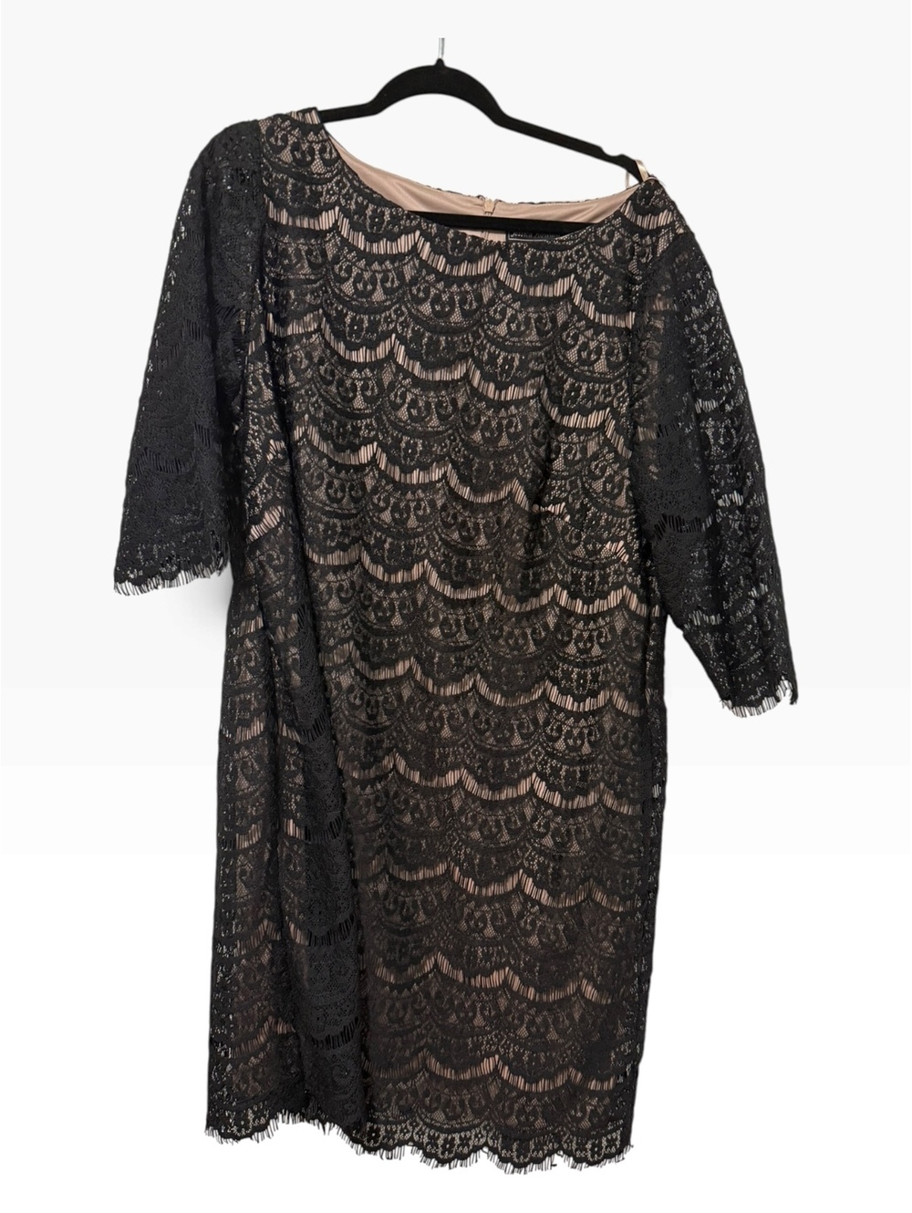 Jessica Howard Black Lace Overlay Dress Size 18W